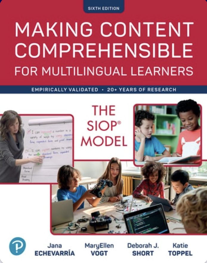 Photo of the cover of the text, Making Content Comprehensible for Multilingual Learners 